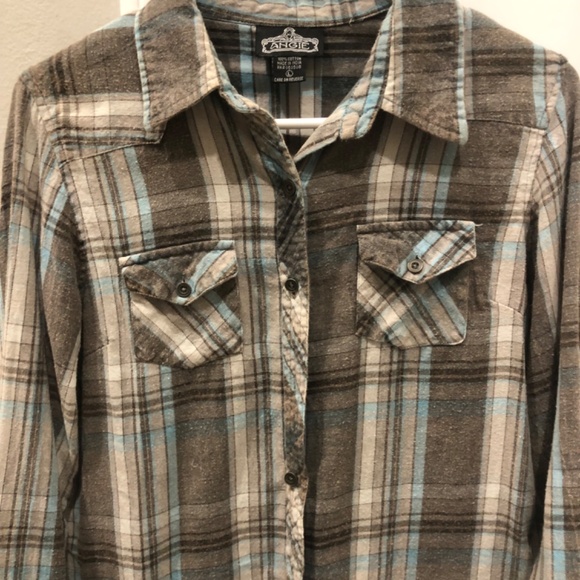Angie Flannel Button Down Shirt - Picture 3 of 4